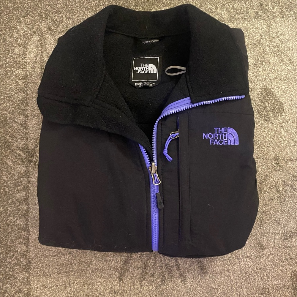 The North Face Black and Purple Fleece Coat